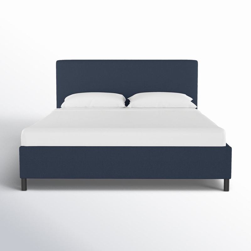 Pyburn Upholstered Low Profile Platform Bed Mercury Row Color: Milsap Navy Size: King
