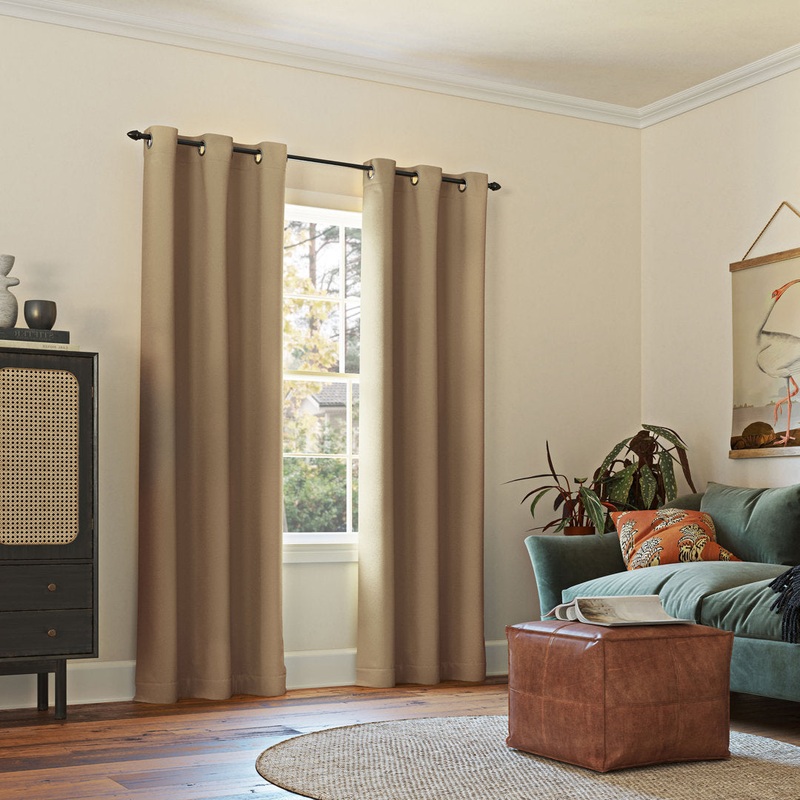 Wayfair Basics Blackout Grommet Curtain Panel Wayfair Basics Curtain Color: Taupe Size per Panel: 54″ W x 63″ L