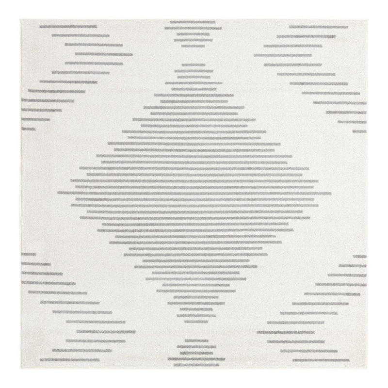 Cohutta Geometric Grey and Ivory Area Rug The Twillery Co. Rug Size: Square 7’1″
