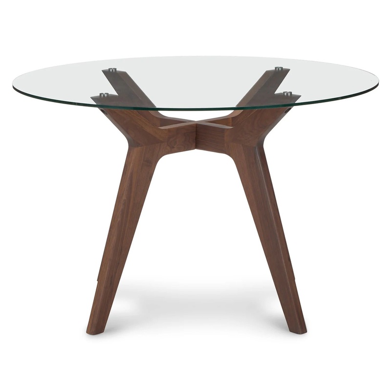 Emmer Glass Dining Table Walnut