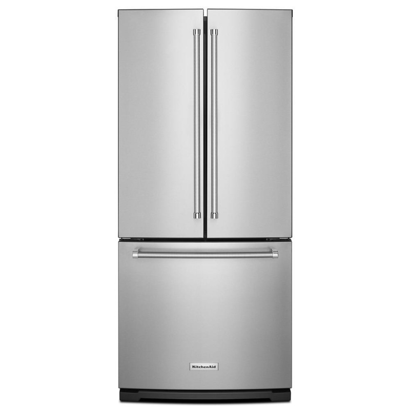 Kitchenaid KRFF300ESS 20 cu. Ft. 30-Inch Width Standard Depth French Door Refrigerator with Interior Dispense