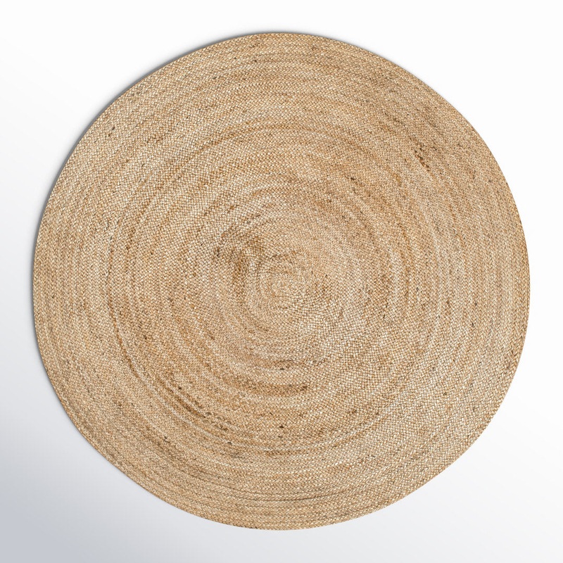 Natural Jute Area Rug Breakwater Bay Rug Size: Round 6′