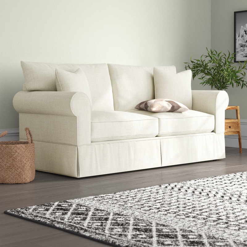Amari 83″ Slipcovered Sofa Wayfair Custom Upholstery Fabric: Davis Granite Performance Boucl