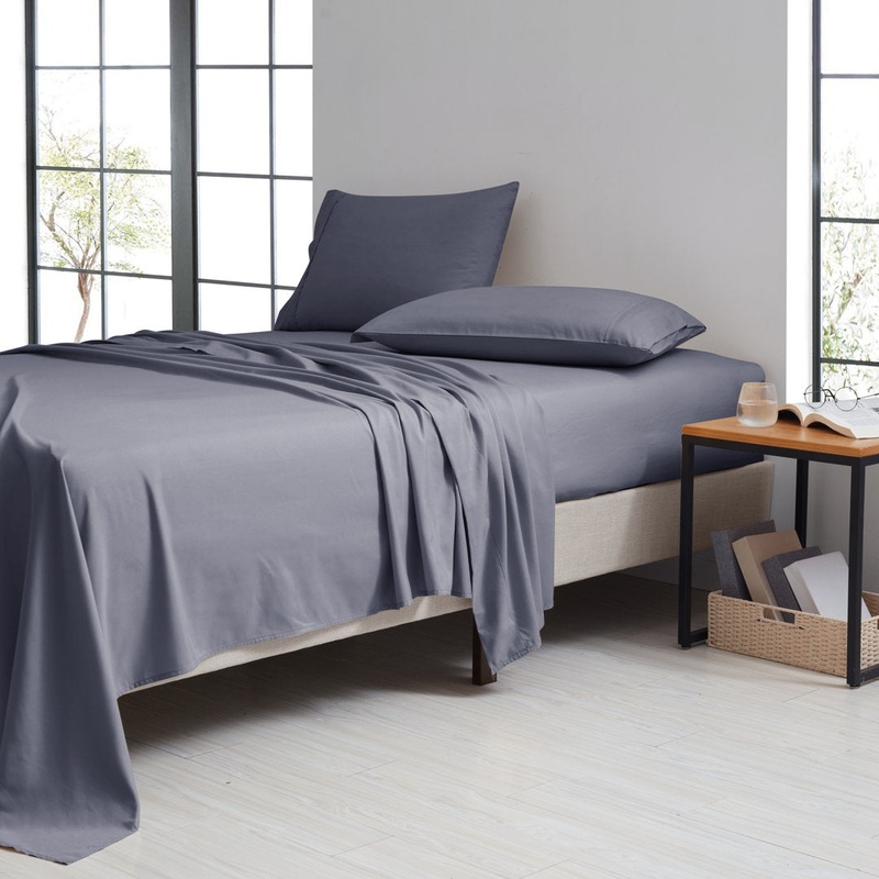 Bamboo 1800 Thread Count 4 Piece Luxury Solid Sheet Set Bamboo Comfort Color: Gray Size: Twin