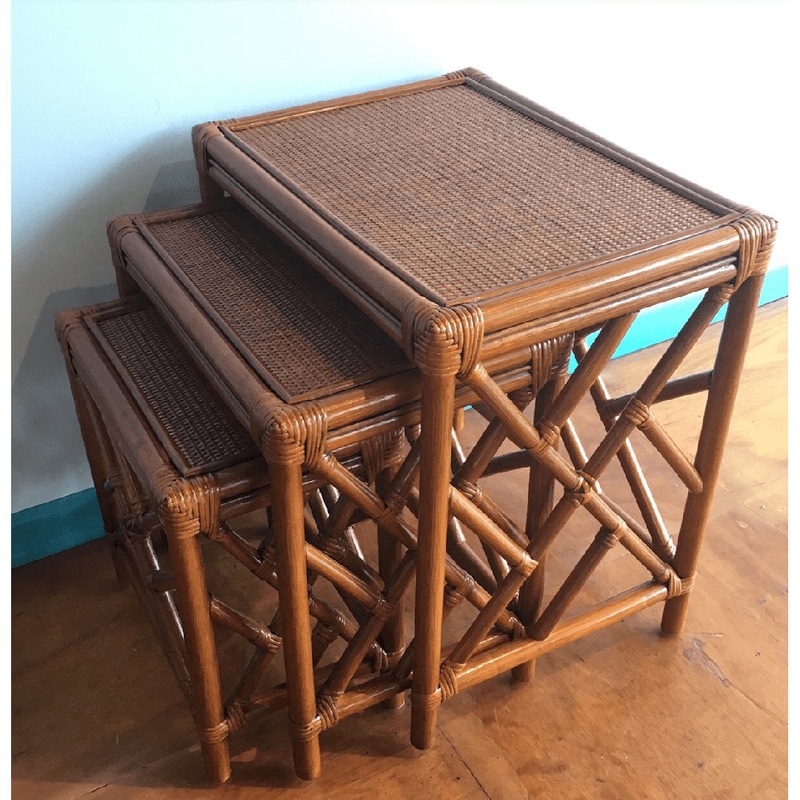Colusa Rattan 3 Piece Nesting Tables Bay Isle Home