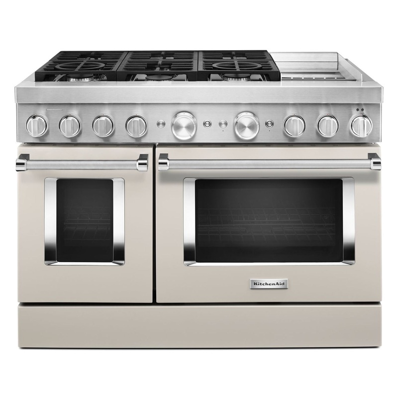 Kitchenaid KFDC558JMH Kitchenaid 48” Smart Commercial-Style Dual Fuel Range With Griddle Milkshake