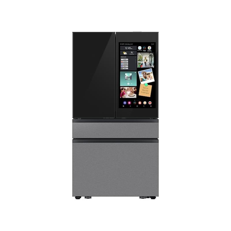 Samsung RF90F29AECR Bespoke 29 Cu. Ft. 4-Door French Door Refrigerator With Ai Family Hub+ & Ai Vision Inside In Charcoal Glass And Stainless Steel