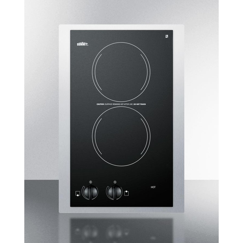 Summit CR2220TK15 15″ Wide 230v 2-burner Radiant Cooktop