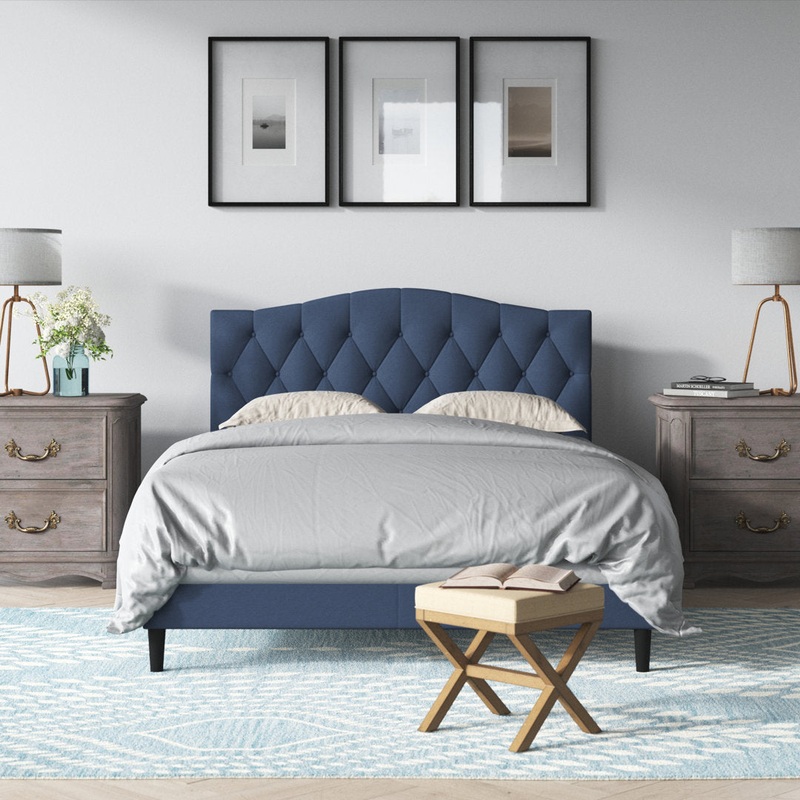Arnette Tufted Upholstered Low Profile Platform Bed Andover Mills Color: Denim Blue Size: Full / Double