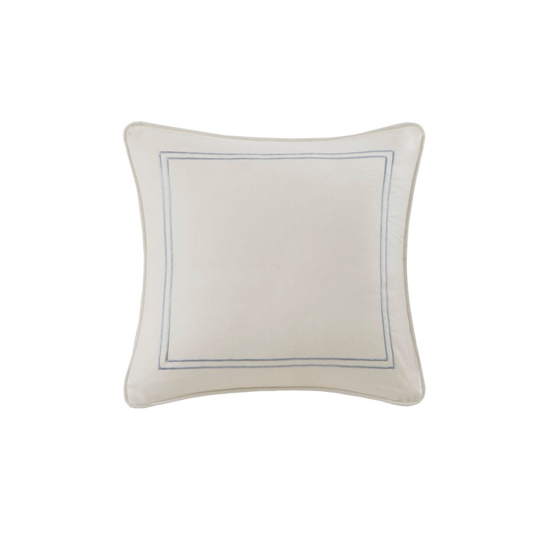 Chelsea Embroidered Cotton Square Pillow Harbor House