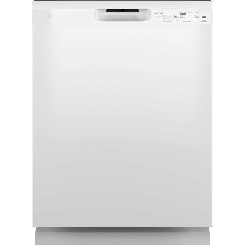 Ge Appliances GDF550PGRWW Ge Front Control With Plastic Interior Dishwasher With Sanitize Cycle & Dry Boost