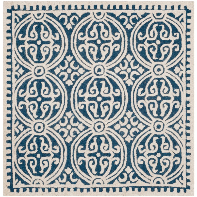 Sadik Hand Tufted Wool Geometric Rug Charlton Home Rug Size: Square 4′