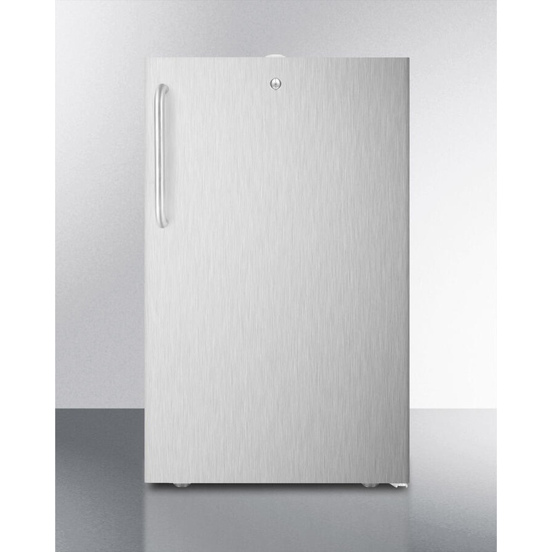 Summit FF521BL7CSSADA Commercially Listed Ada Compliant 20″ Wide Built-In Undercounter All-Refrigerator In Complete Stainless Steel, Auto Defrost With A Lock
