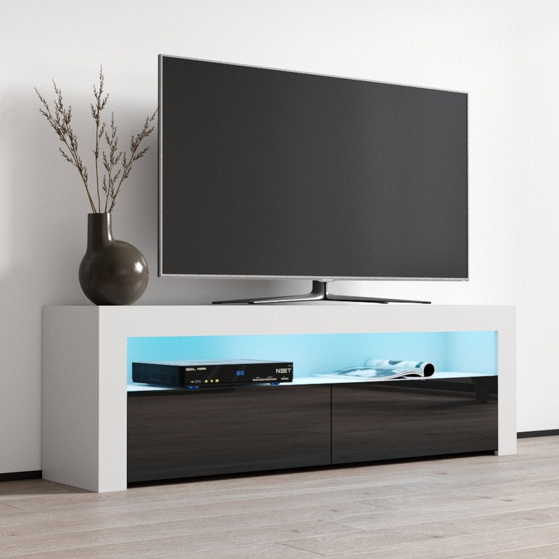 Tahmoor TV Stand for TVs up to 70″ 17 Stories Color: White/Black
