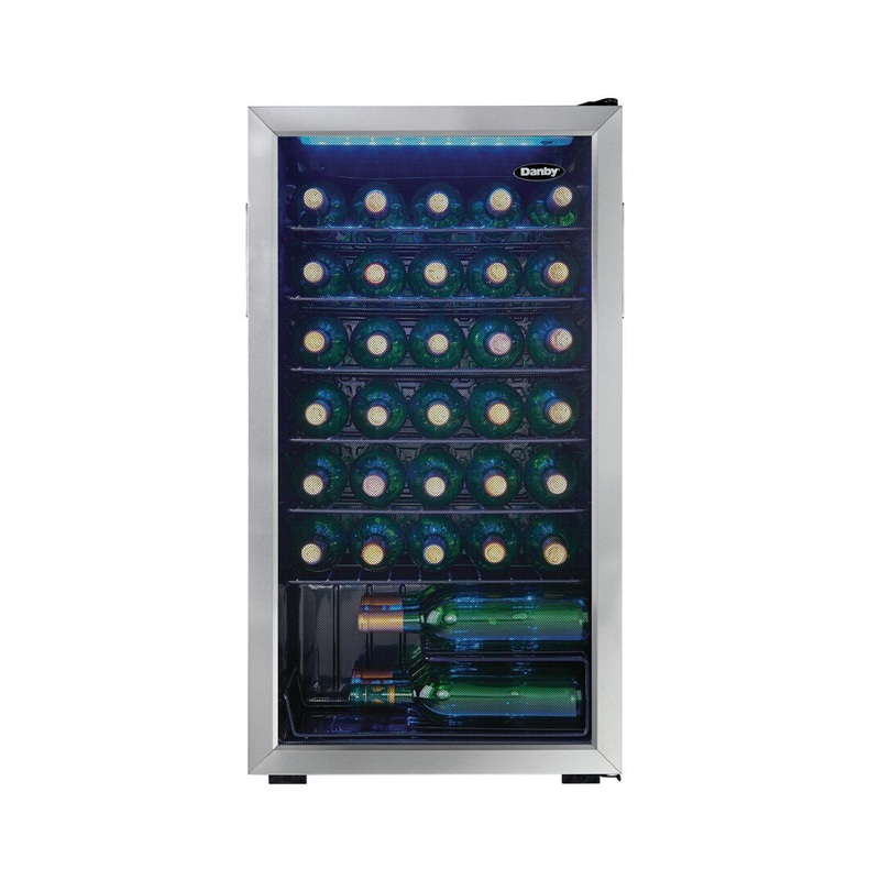 DWC036A1BSSDB6 Danby 36 Bottle Free-Standing Wine Cooler in Stainless Steel