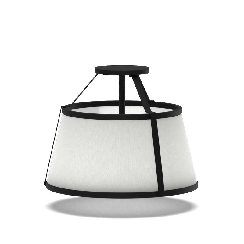 Escher 3 Light Simple Schoolhouse Semi Flush Mount