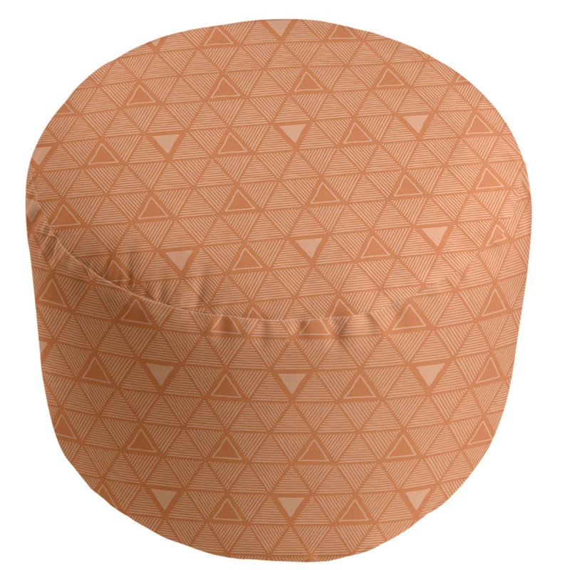 Full Color Hand Drawn Triangles Pouf East Urban Home Upholstery Color: Medium Orange