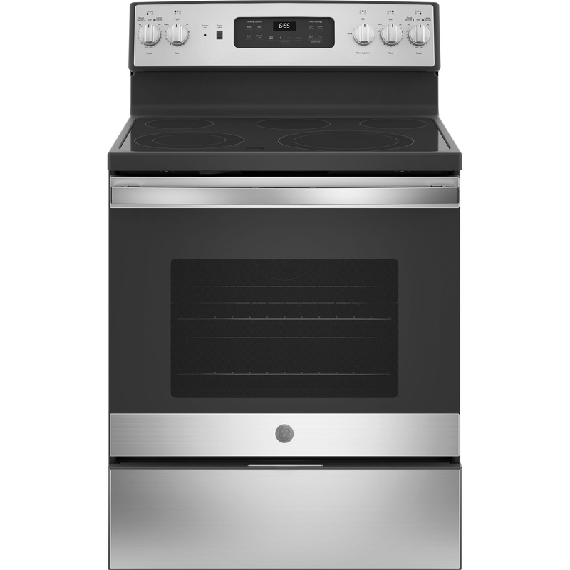 GE 30″ Free-Standing Electric Convection Fingerprint Resistant Range