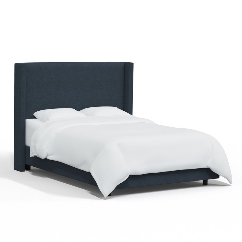 Hanson Upholstered Standard Bed Joss & Main Color: Classic Navy Linen Size: Full/Double