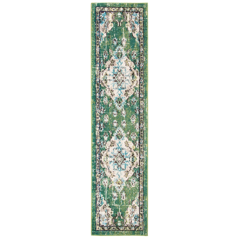 Shanna Oriental Green Area Rug Mistana Rug Size: Runner 2’2″ x 12′