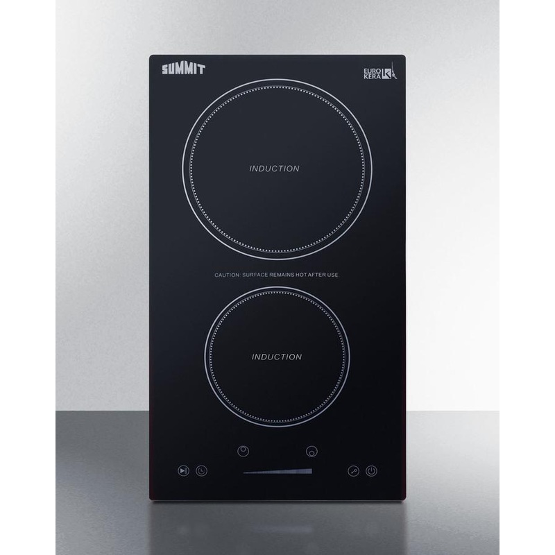 Summit SINC2B115 12″ Wide 115V 2-Zone Induction Cooktop, Cord Included